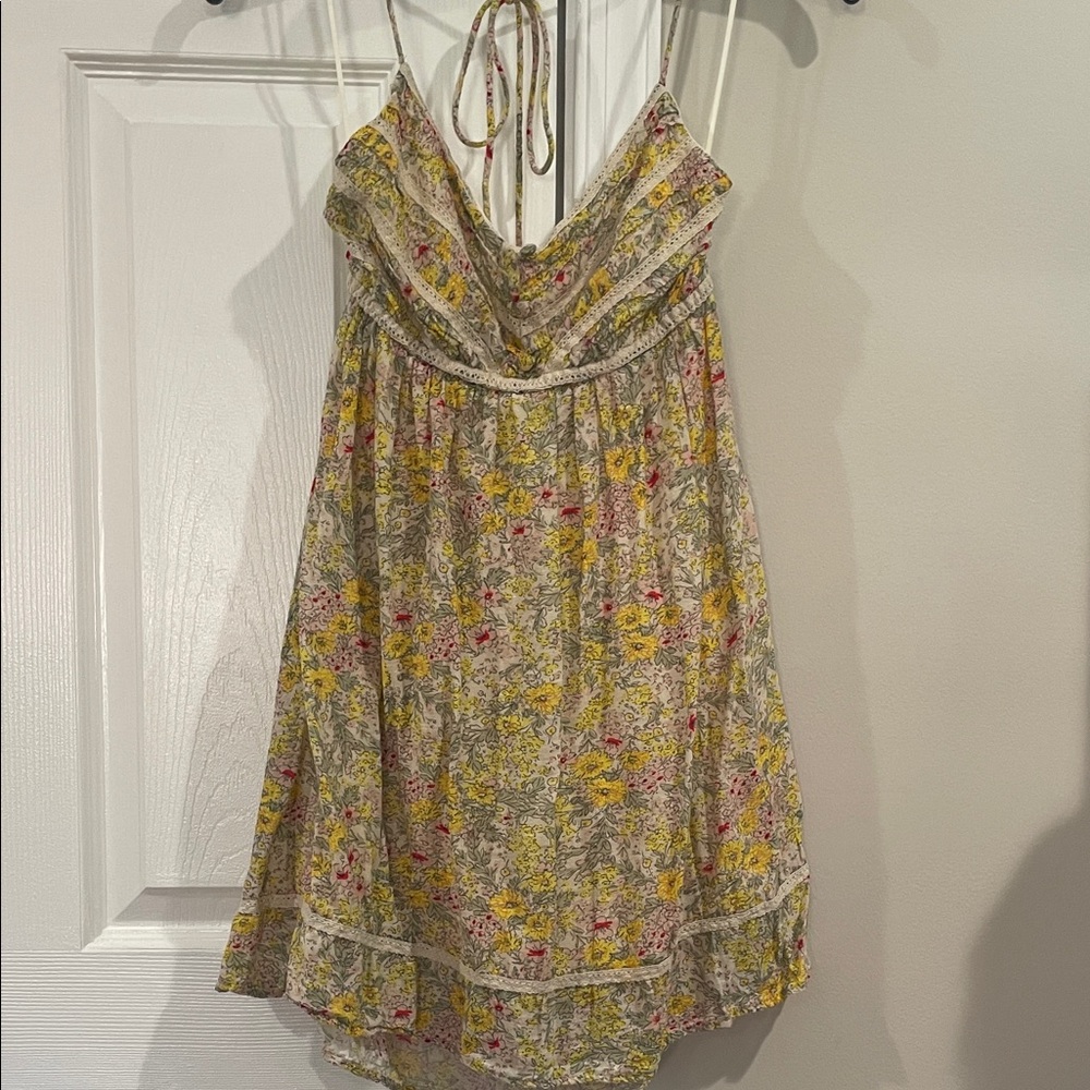 Kimchi Blue Floral Summer Dress in Yellow, Pink & Cream